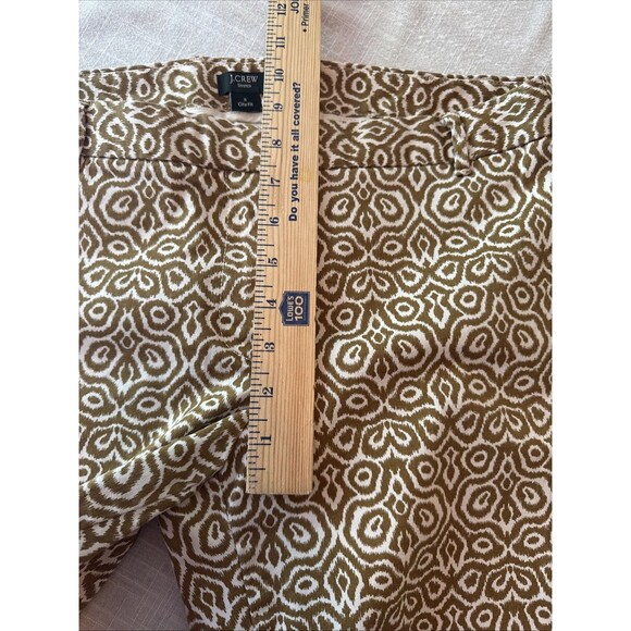 J Crew Tan Geometric Print City‎ Fit Cropped Chino Pants Women’s Size 8 - Picture 6 of 9